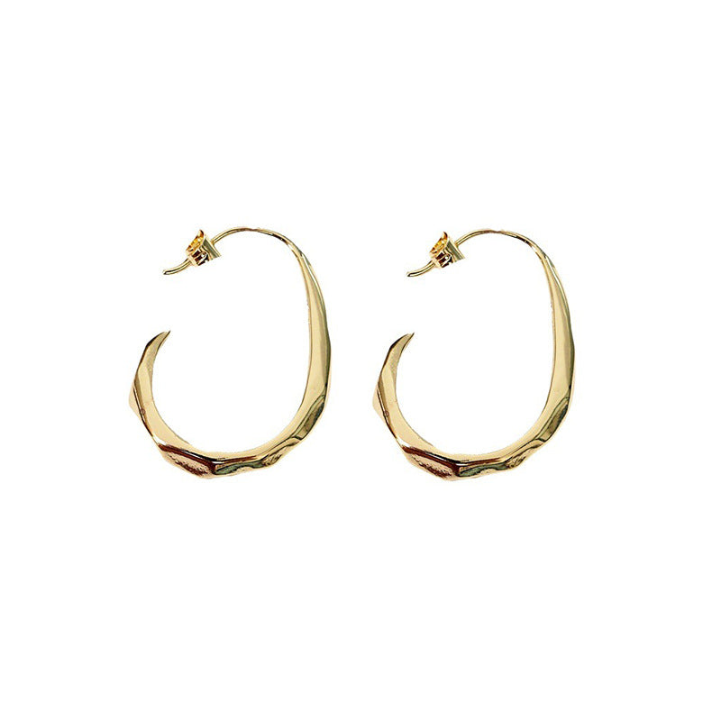 Wholesale French Exaggerated Irregular Gold-Plated Earrings for Women - Boutique Resale Jewelry