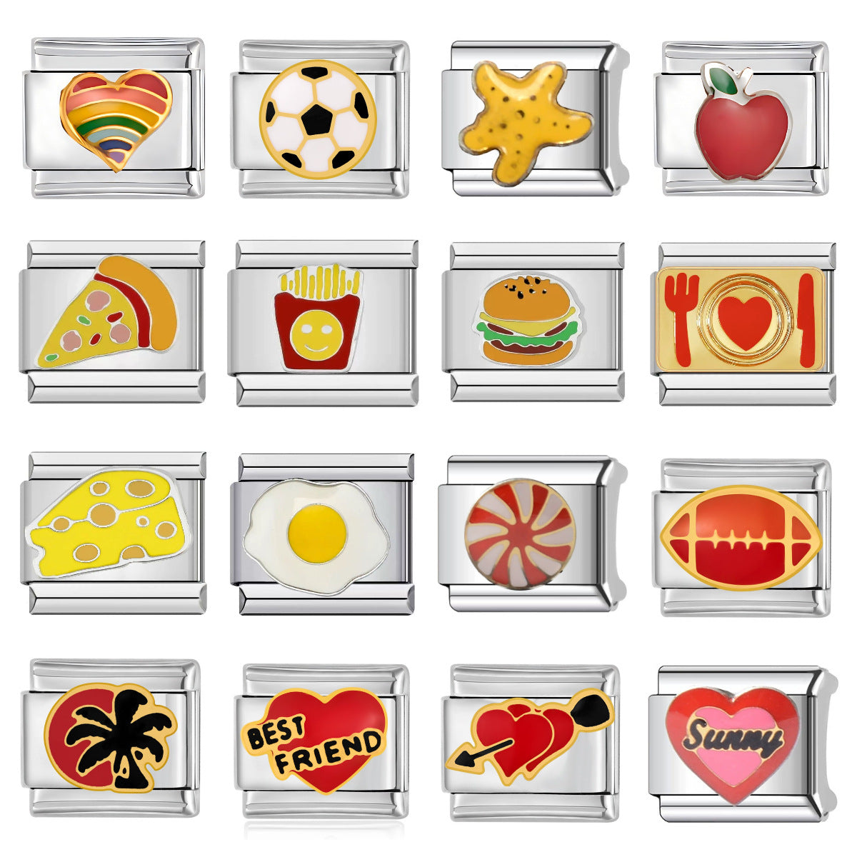 Wholesale Italian Charm Bracelet 9mm DIY Splicing Cartoon Creative Pattern Stainless Steel Composable Bracelet