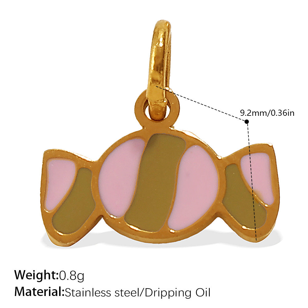 Wholesale  Food Series Ice Cream Donut Cake Titanium Steel Pendant DIY Necklace Bracelet Jewelry Accessories Cute