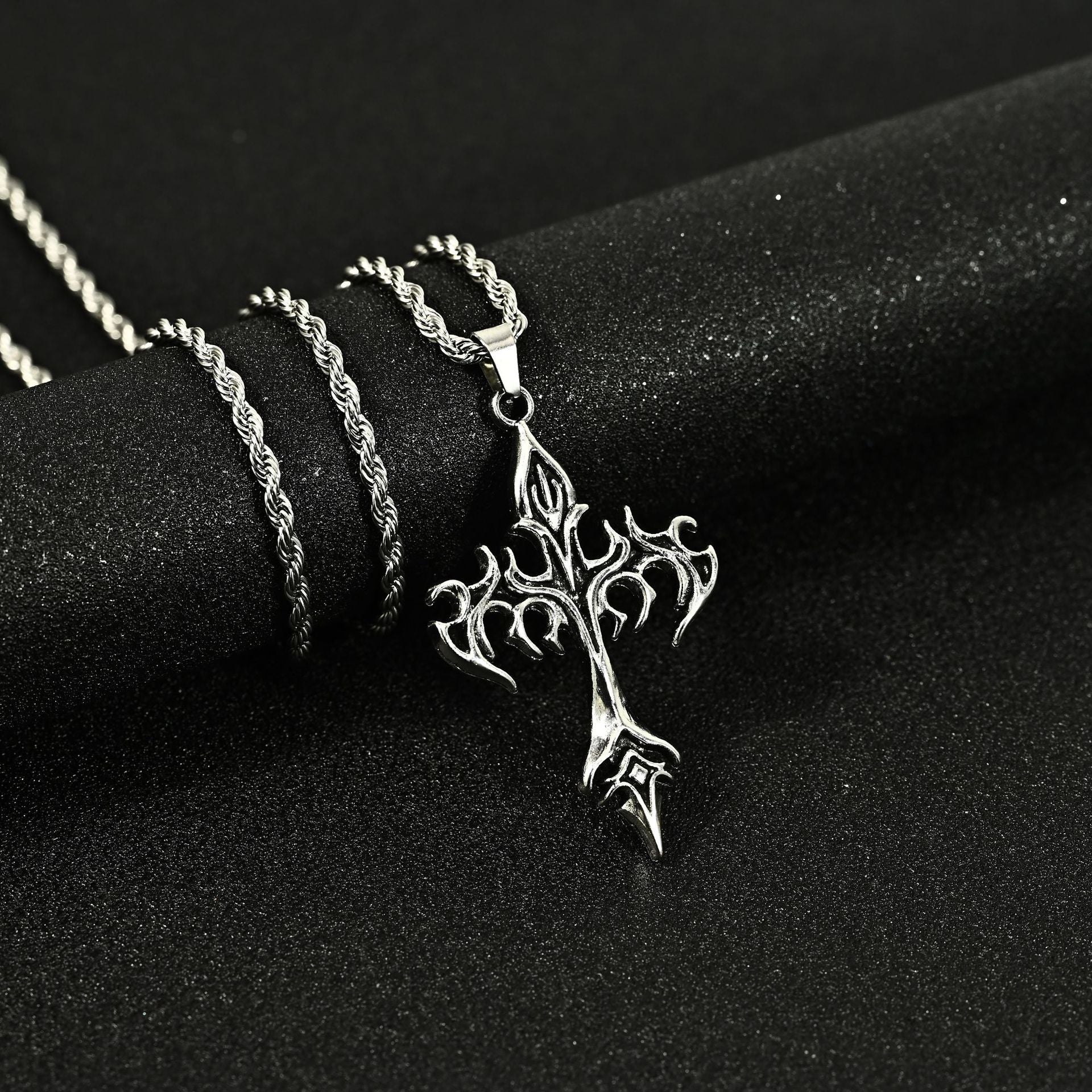 Wholesale Titanium Steel cross  alloy pendant necklaces