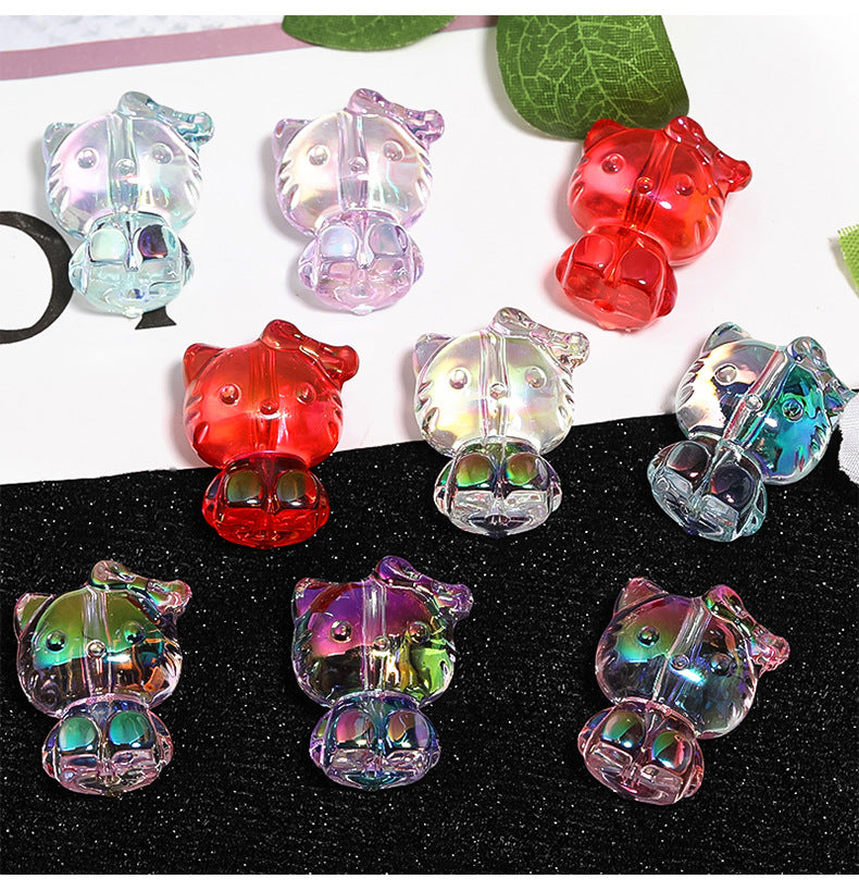 Wholesale 3D Bow Kitten Vertical Hole Acrylic Beads DIY Bead Accessories ACC-BDS-BLG062