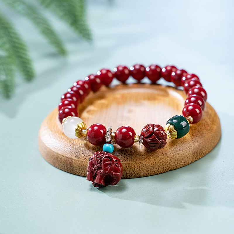 Wholesale  cinnabar beaded bracelet