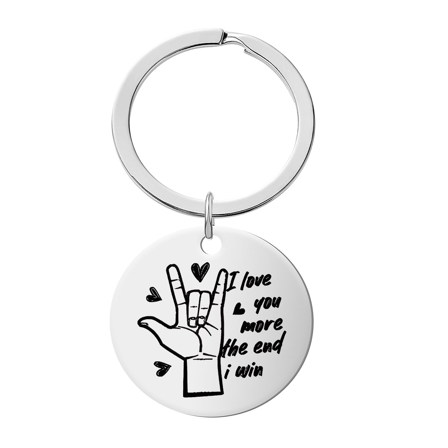 Wholesale Friendship Anniversary Stainless Steel Round Keychain