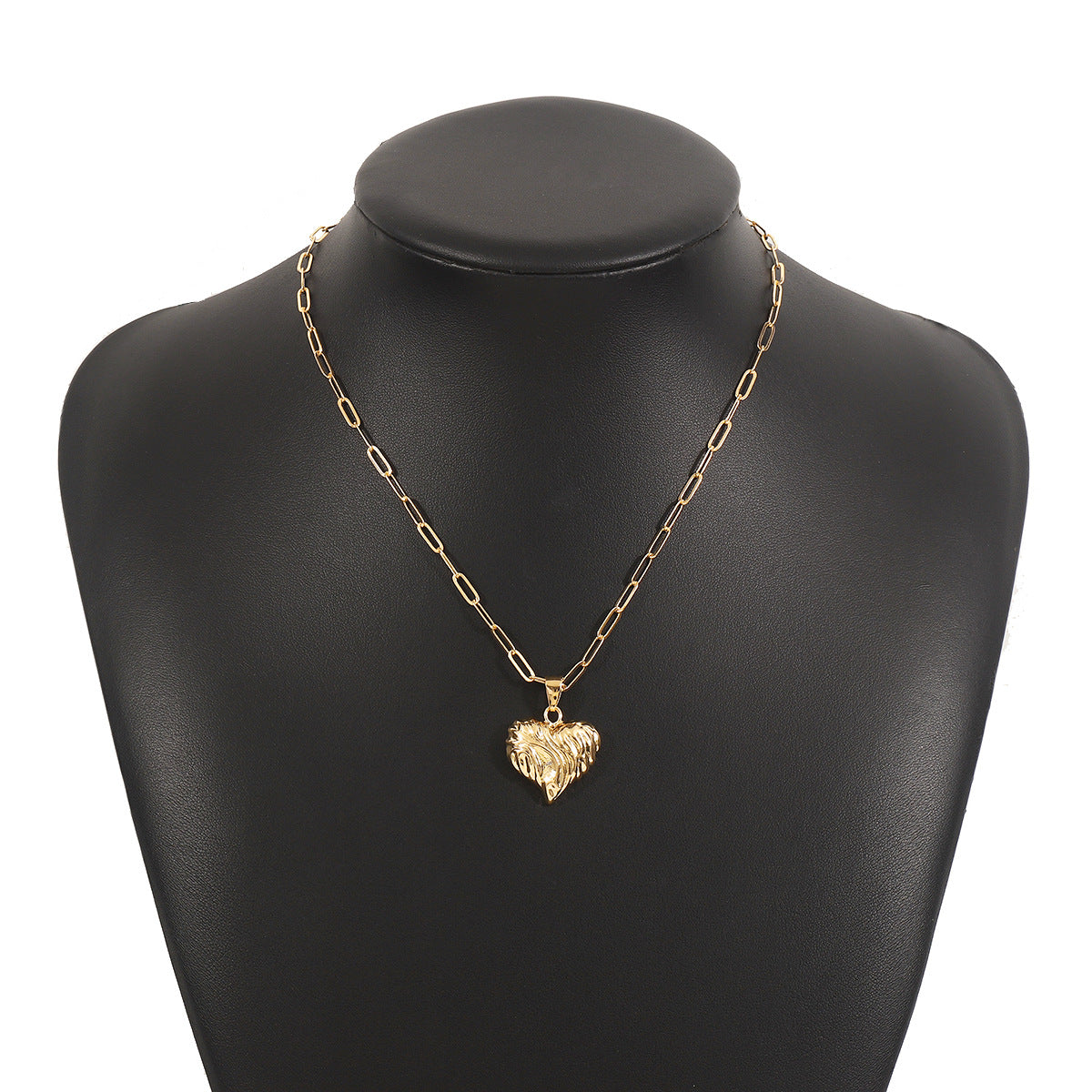 Wholesale Three-dimensional Love Water Ripple Ring Personality Exaggerated Metal Necklace