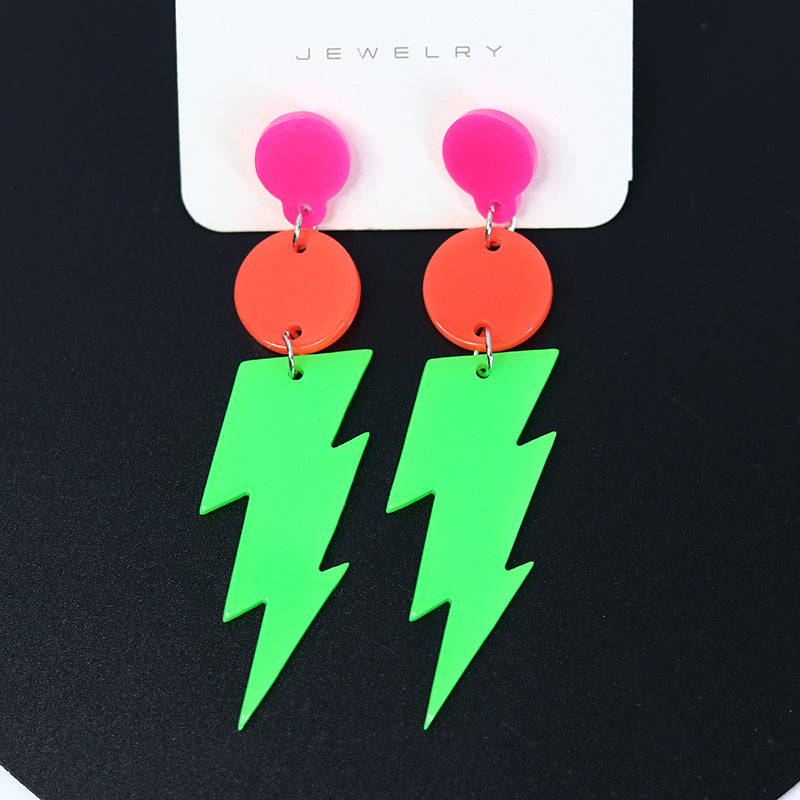 Wholesale  contrast color personality acrylic earrings