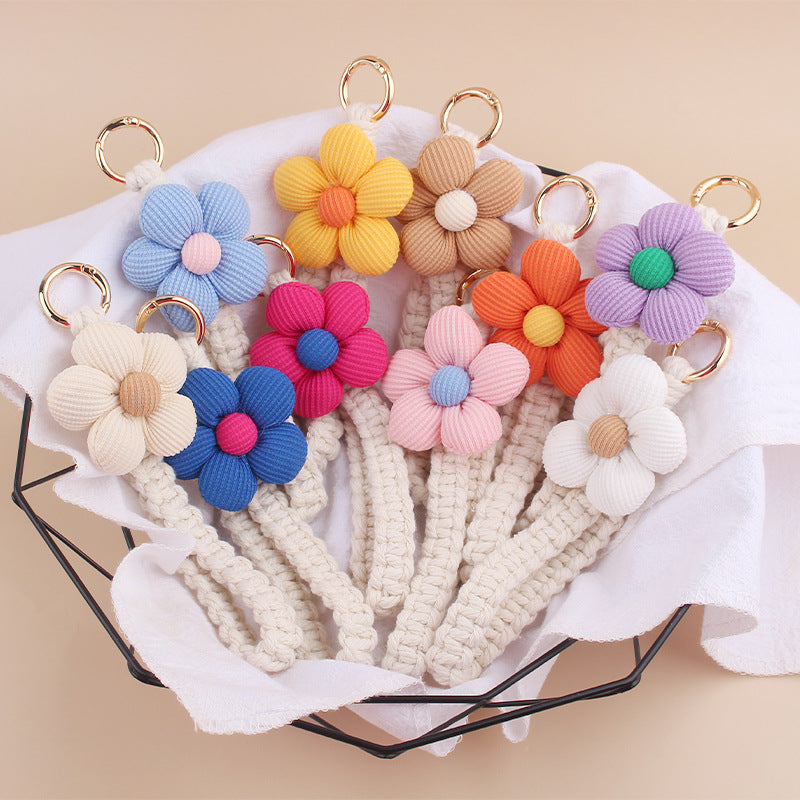 Wholesale Floral Cotton Hand-woven Lanyard Keychain ACC-KC-GuangTian085