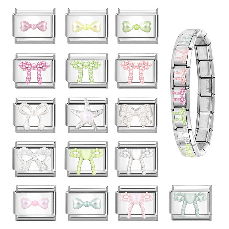 Wholesale Italian Charm Bracelet 9mm DIY Splicing Creative Pattern Stainless Steel Composable Bracelet