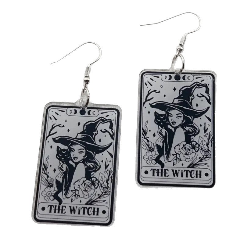Wholesale Cartoon board game playing cards tarot acrylic earrings