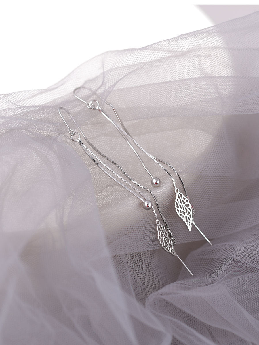 Wholesale 925 Sterling Silver Leaf Ear Line Light Luxury Earrings