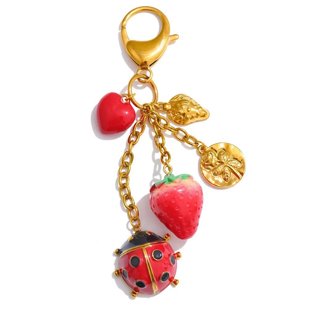 Wholesale Colorful pepper ocean summer love strawberry pendant keychain pendant