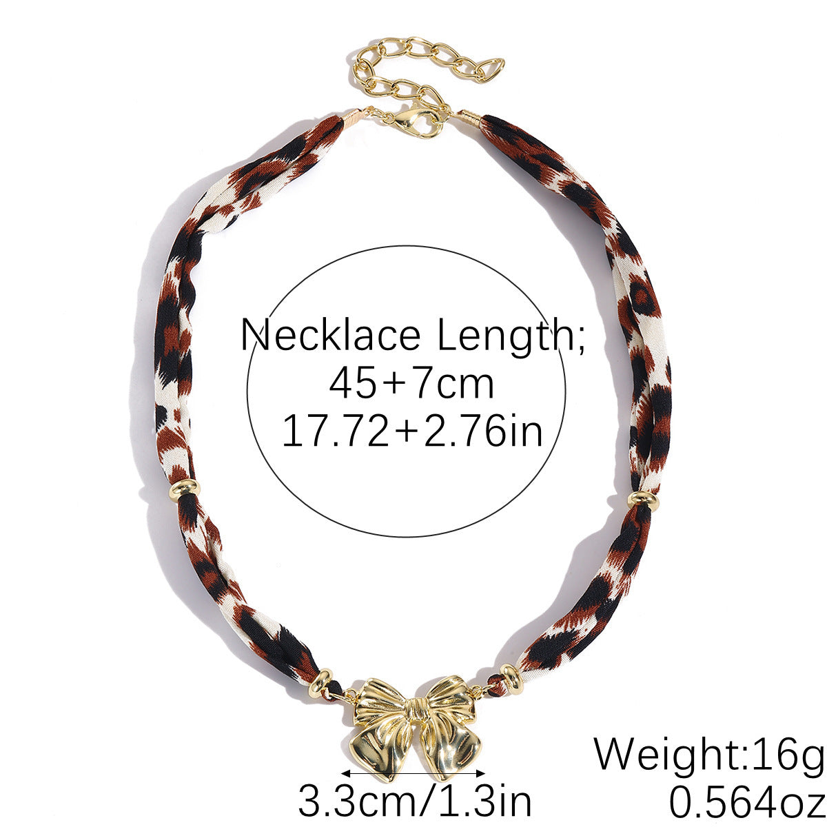 Wholesale Niche Design Leopard Print Necklace Alloy Pendant Retro High-End Silk f Leopard Print Necklace