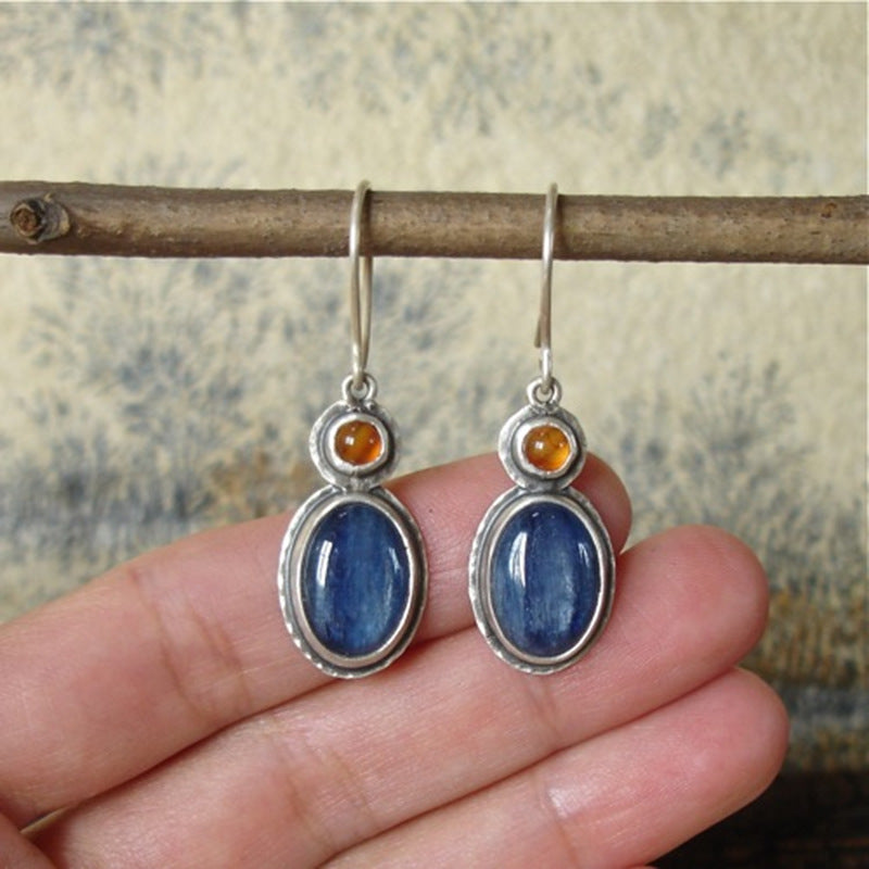 Wholesale  Ethnic Style Earrings Antique Simple Delicate Inlaid Drill Earrings