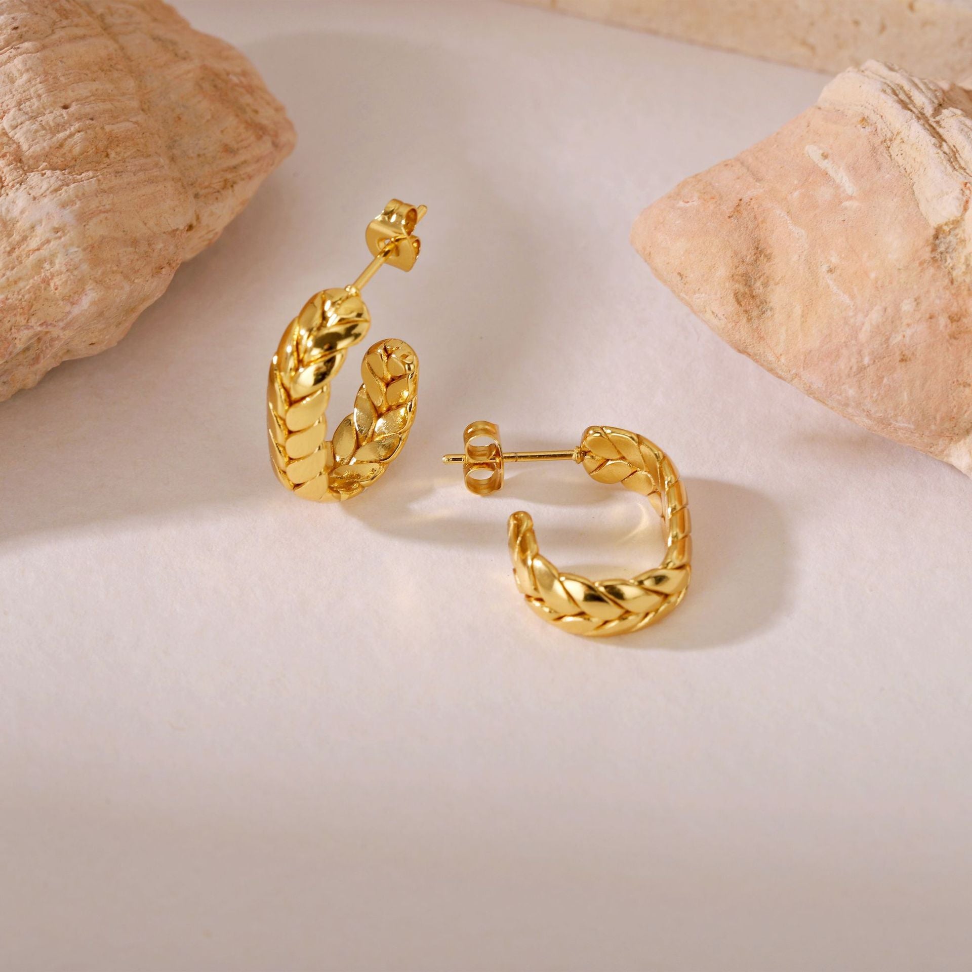 Wholesale Titanium Steel Wheat Ear Earrings