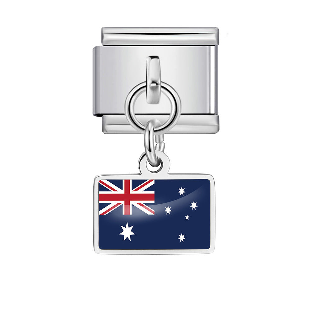 Wholesale World Flag Modular Bracelet Stainless Steel DIY Fashion Accessory