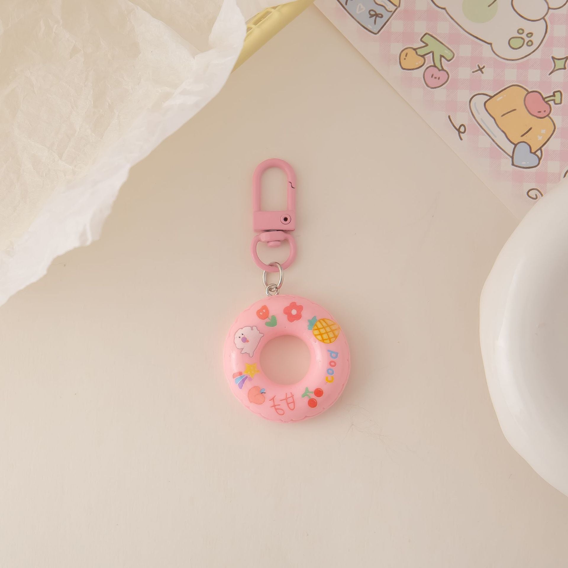 Wholesale Cartoon Swimring Resin Keychain