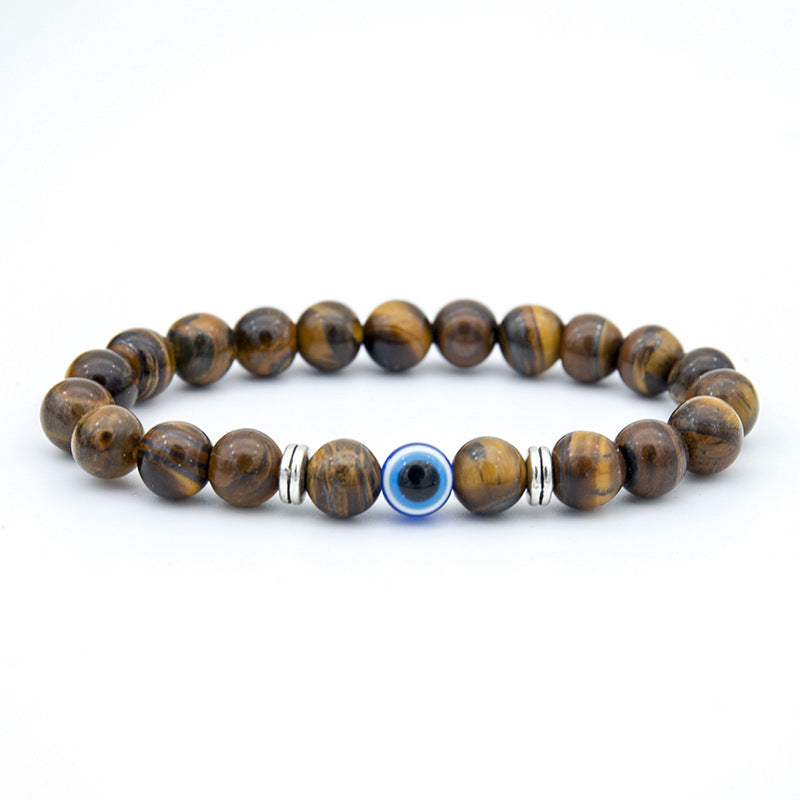 Wholesale 2pcs Devil's Eye Bracelet Blue Single Circle Tiger Eye Stone Bracelet ACC-BT-Xinc005