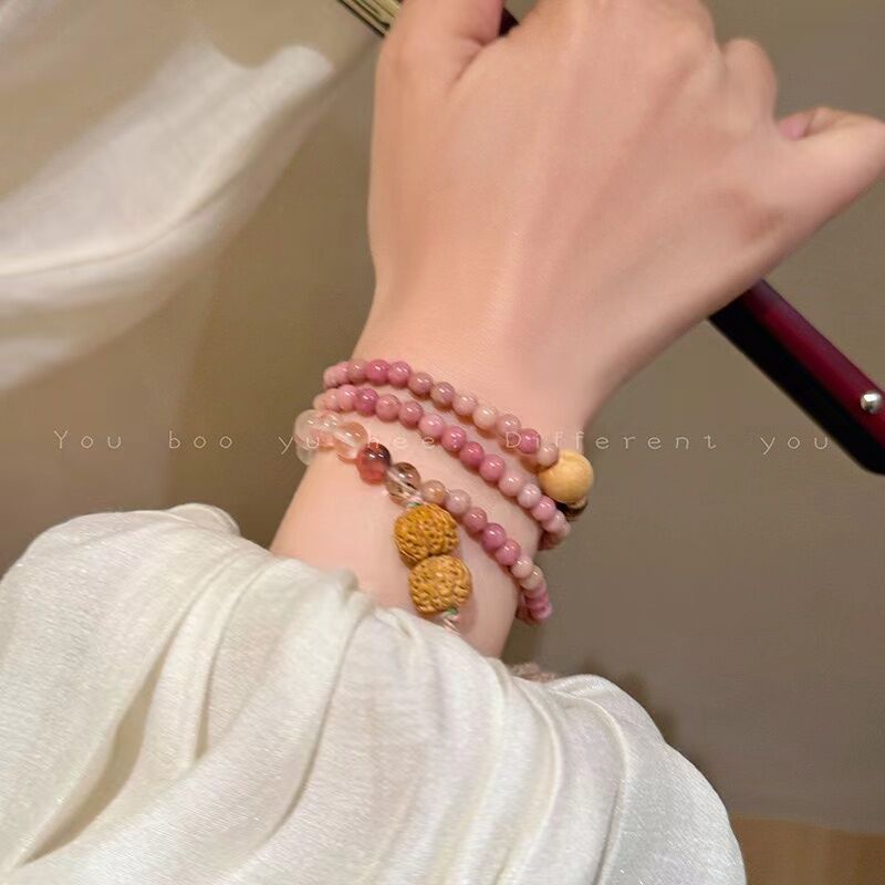 Wholesale  Multi-layer Stacked Wearing Peach Bead Bracelet