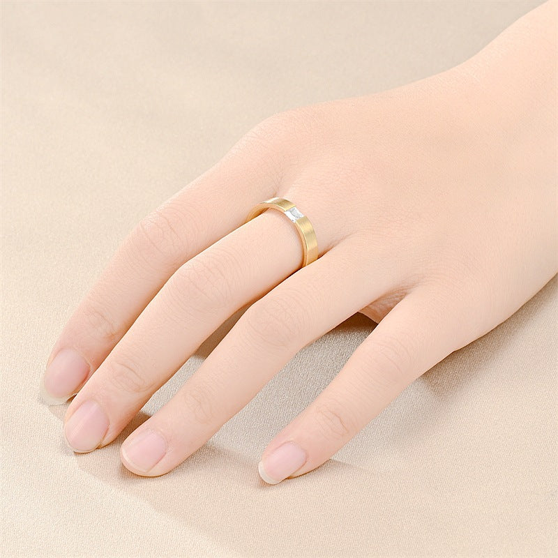 Wholesale Titanium Steel Micro-Paved Zircon Couple Rings