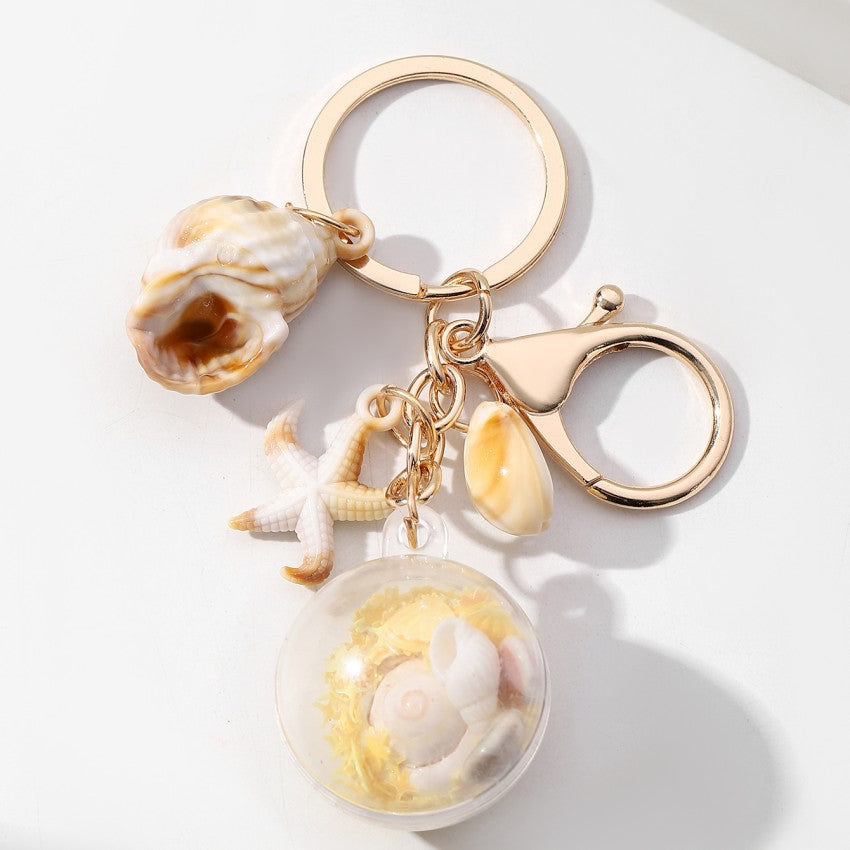 Wholesale Creative Personality Seaside Holiday Shell Conch Starfish Keychains ACC-KC-RongR073