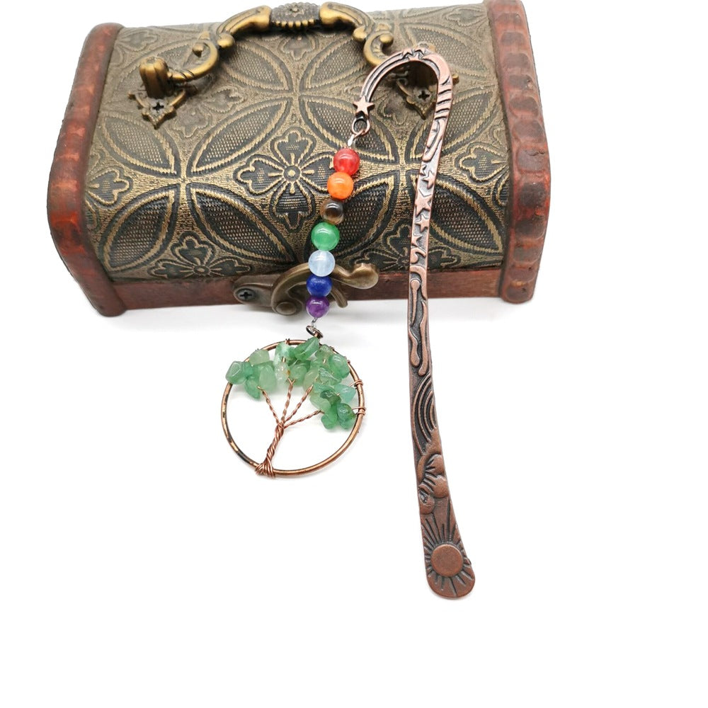 Wholesale Natural Gravel Crystal Tree of Life Bookmarks ACC-BM-HanX001