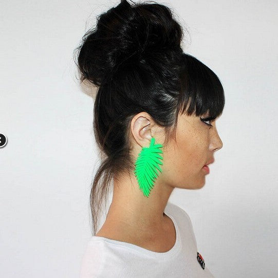 Wholesale Acrylic exaggerated Star concave shape leaf leaf earrings