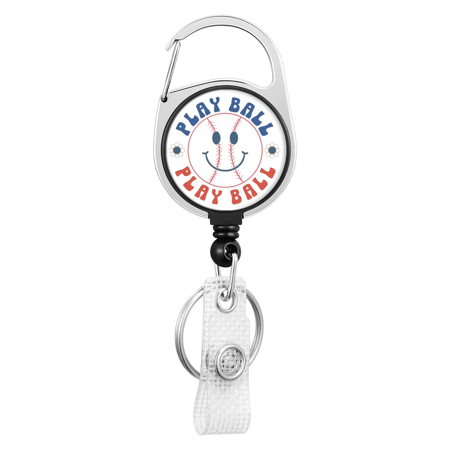 Wholesale Floral Alloy  Retractable Rotating Badge Keychain