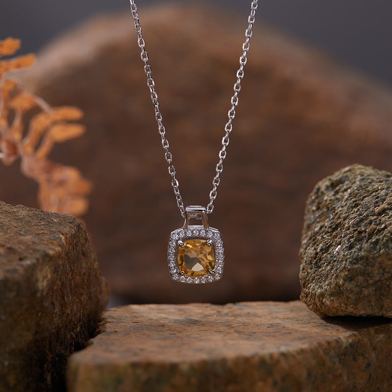 Wholesale S925 Sterling Silver Gem Necklace