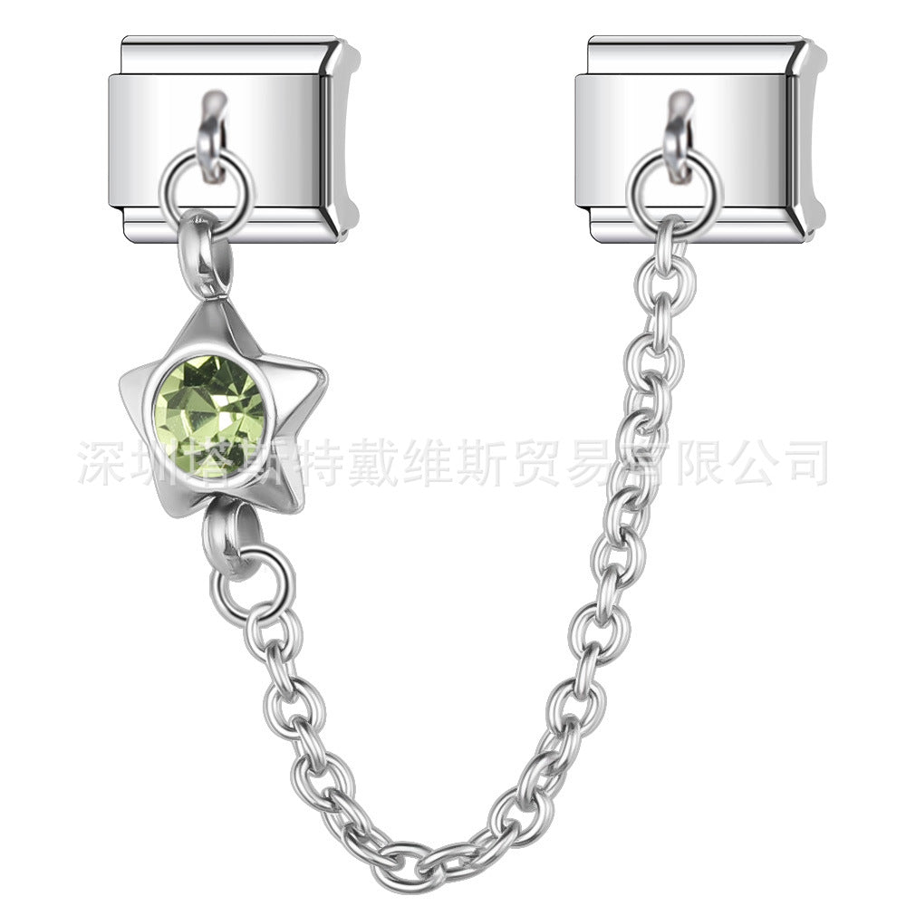 Wholesale Italian Modular Starry Sky Rhinestone Chain Bracelet,  Stainless Steel Electroplated,  Chic Jewelry Accessory for Everyday Wear