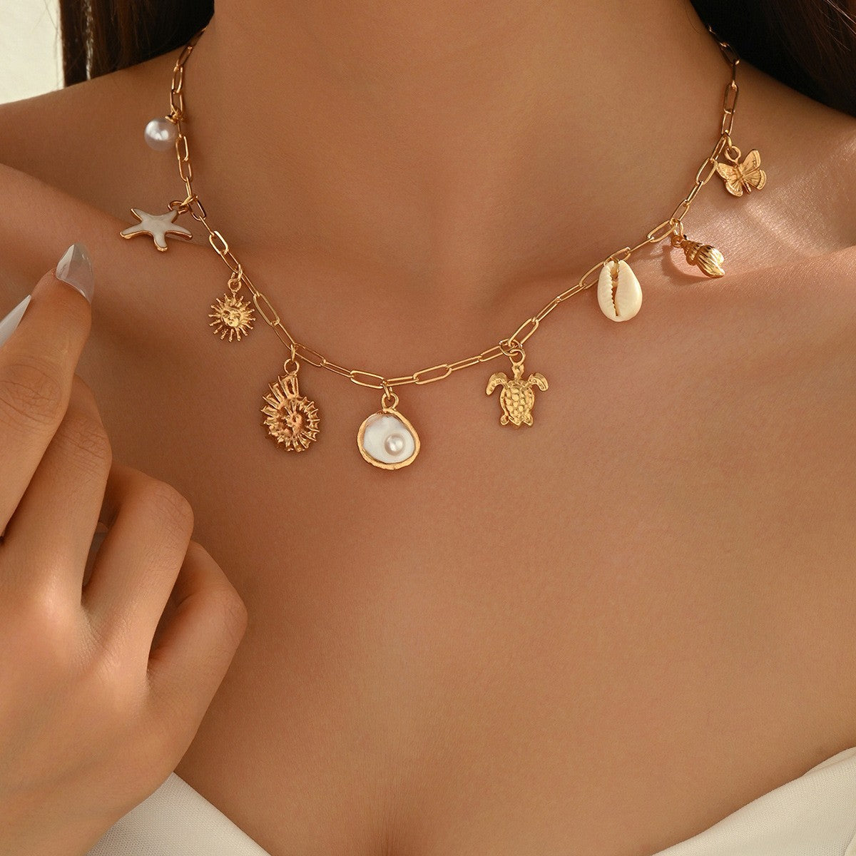 Wholesale Ocean Style Pearl Shell Necklace