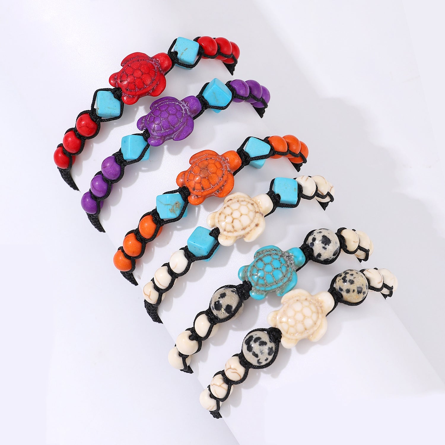 Wholesale Vintage Turtle Card Couple Braided Bracelet Bohemian