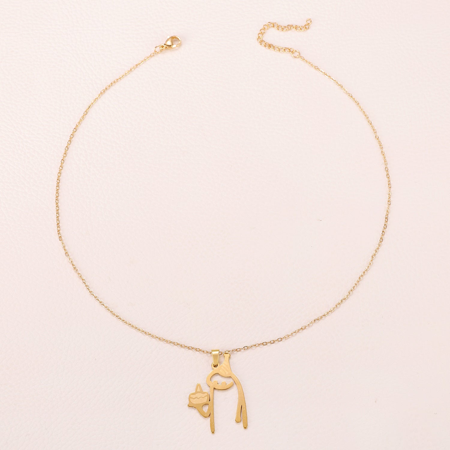 Wholesale Funny Cute Cartoon Character Gold Stainless Steel Necklace