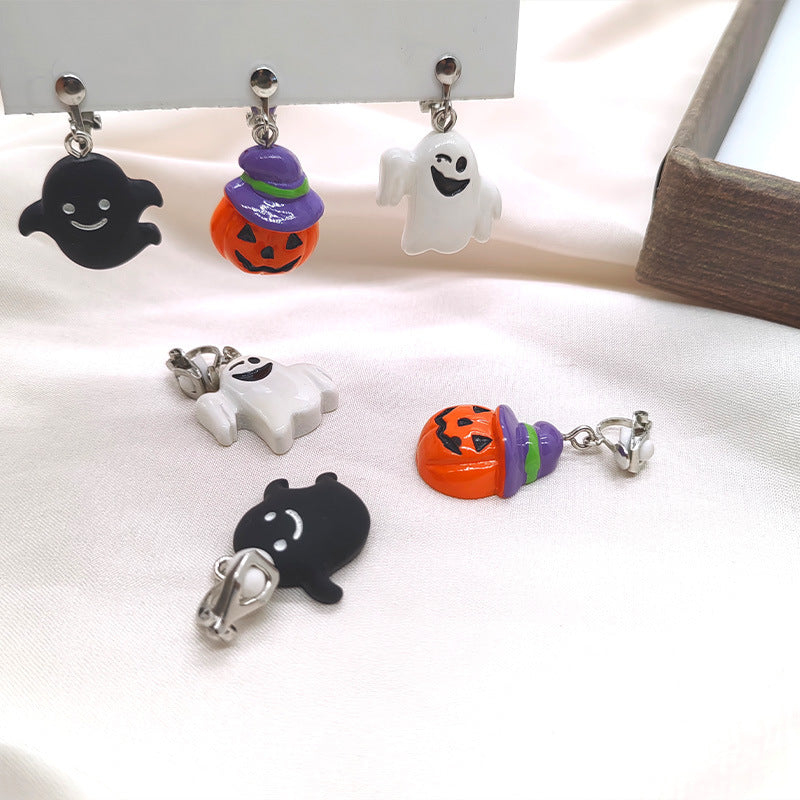 Wholesale Resin Cartoon  Monster Ghost Pumpkin Earrings