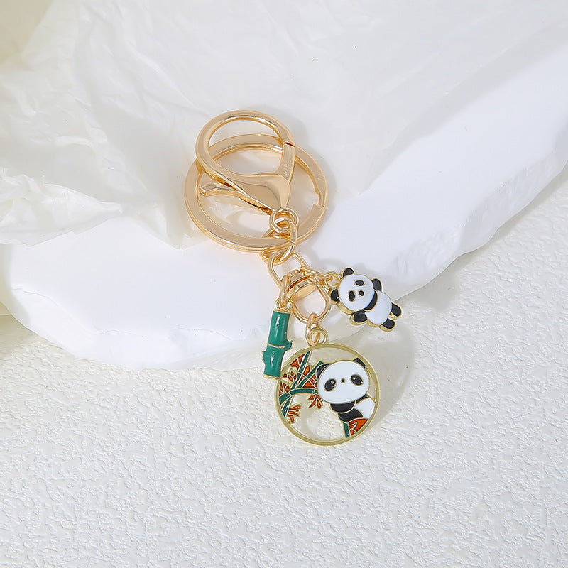 Wholesale  Panda  Cute Cute Cute Cartoon Metal Keychain