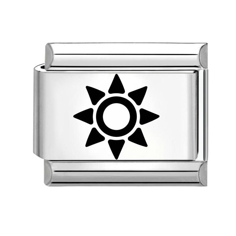 Wholesale 9mm Italian Charm Starter Bracelets DIY Black and white Creative Stainless Steel Composable Bracelet