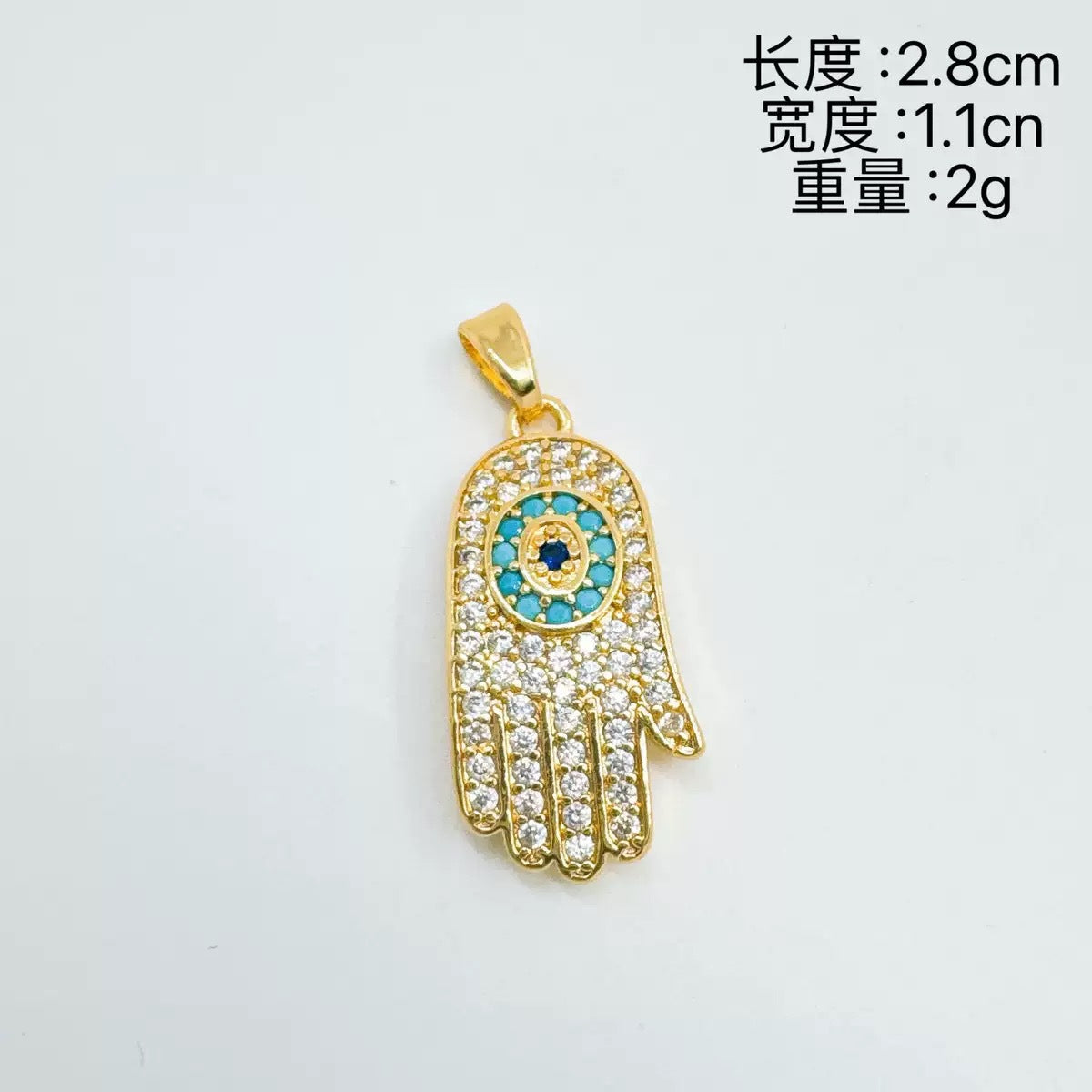 Wholesale Evil Eye Pendant Necklace Gold Plated Zircon Sweet-Cool Style Fashion Accessory
