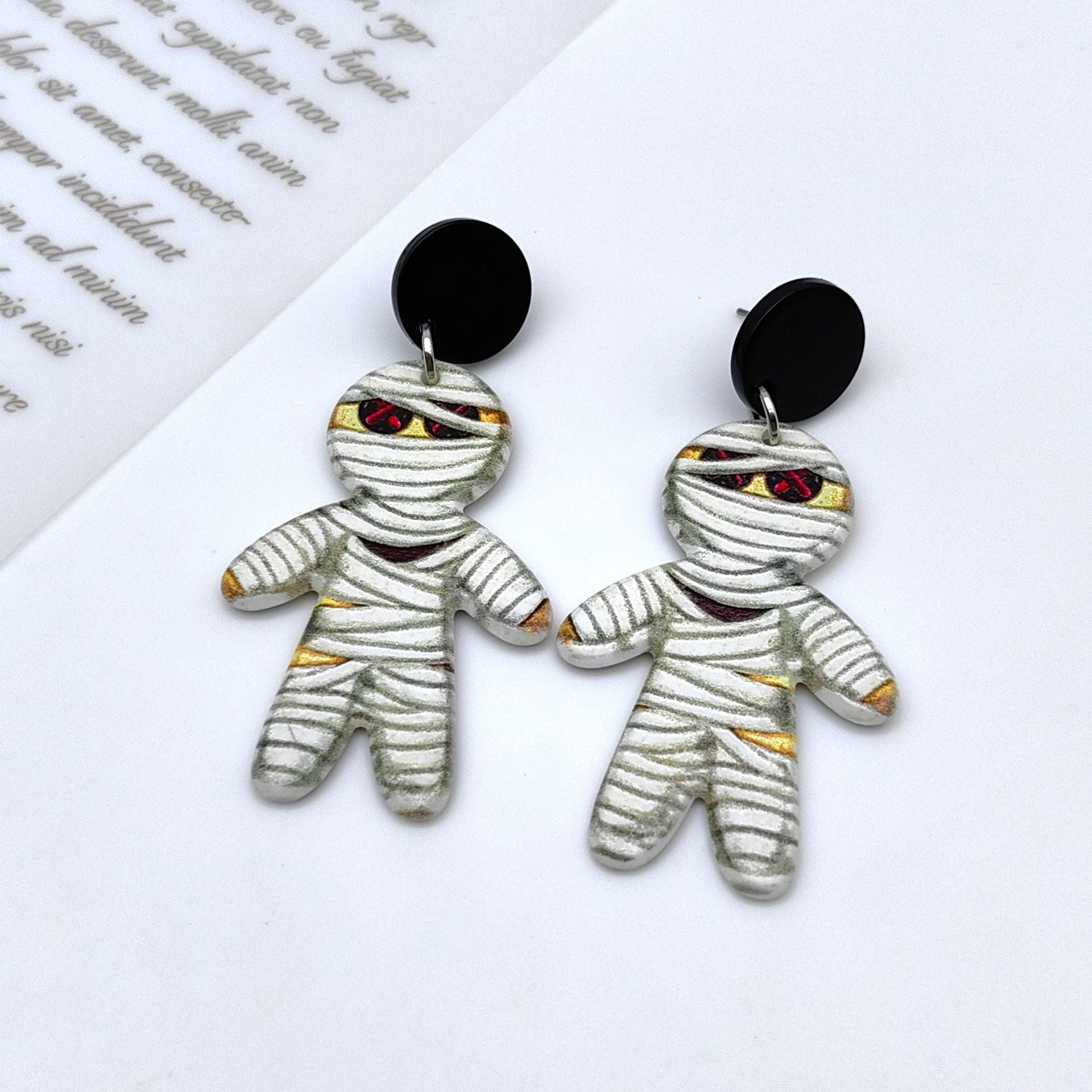 Wholesale Halloween Horror Skull Acetate Acrylic Earrings ACC-ES-Xizhao003