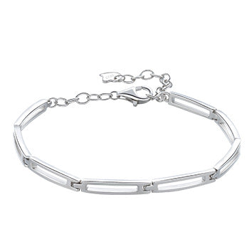 Wholesale  Silver S925 Bracelet Square Grid Pin Hip Hop Trend White Gold Plated Bracelet