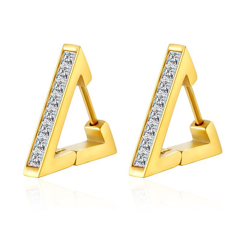 Wholesale Titanium Steel Square diamond earrings