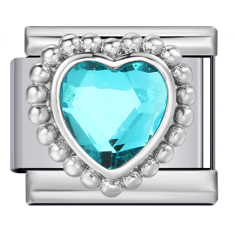 Wholesale  Italian ModularColorful ZirconTitanium Steel DIY  Bracelet