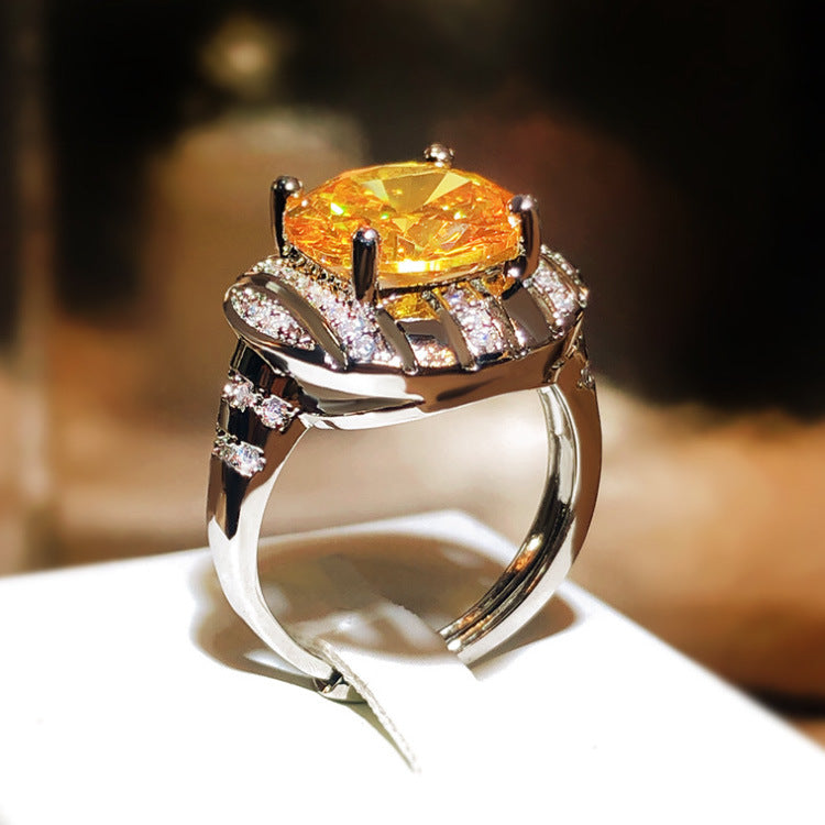 Wholesale yellow gold plated yellow diamond ring