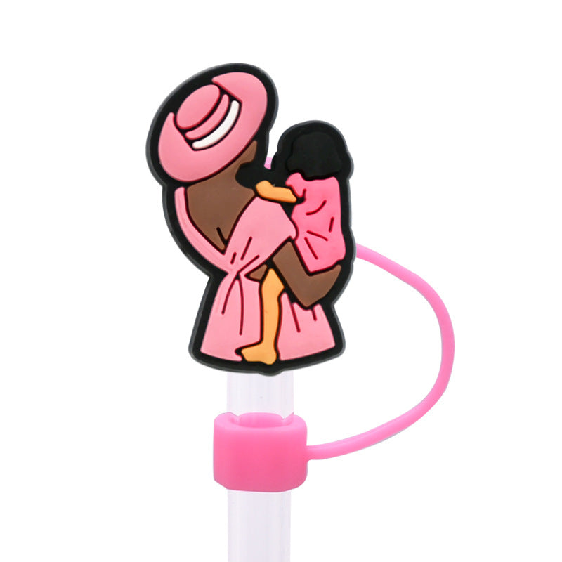 Wholesale Random 100pcs Mother's Day Straw Cover 10MM Straw Tube Cap