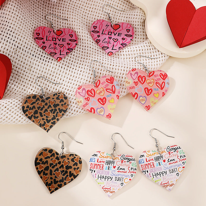 Wholesale  personality love  rainbow creative earrings