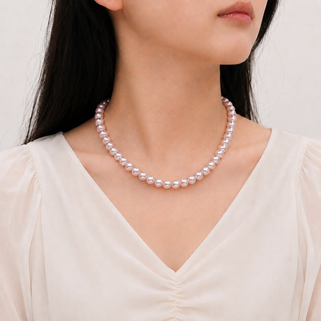 Wholesale Stylish White Faux Pearl Necklace For Women Elegant Cheongsam Collarbone Chain Gift Jewelry Accessory