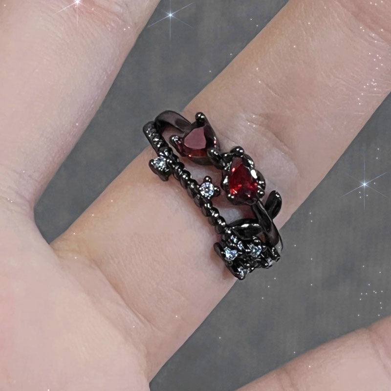 Wholesale punk cross butterfly personalized open ring