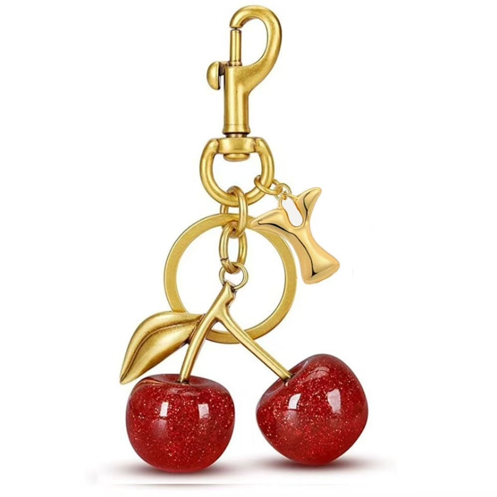 Wholesale Cherry Bag Charm Keychain Trendy Car Key Accessory Stylish Gift For Women Boutique Resale