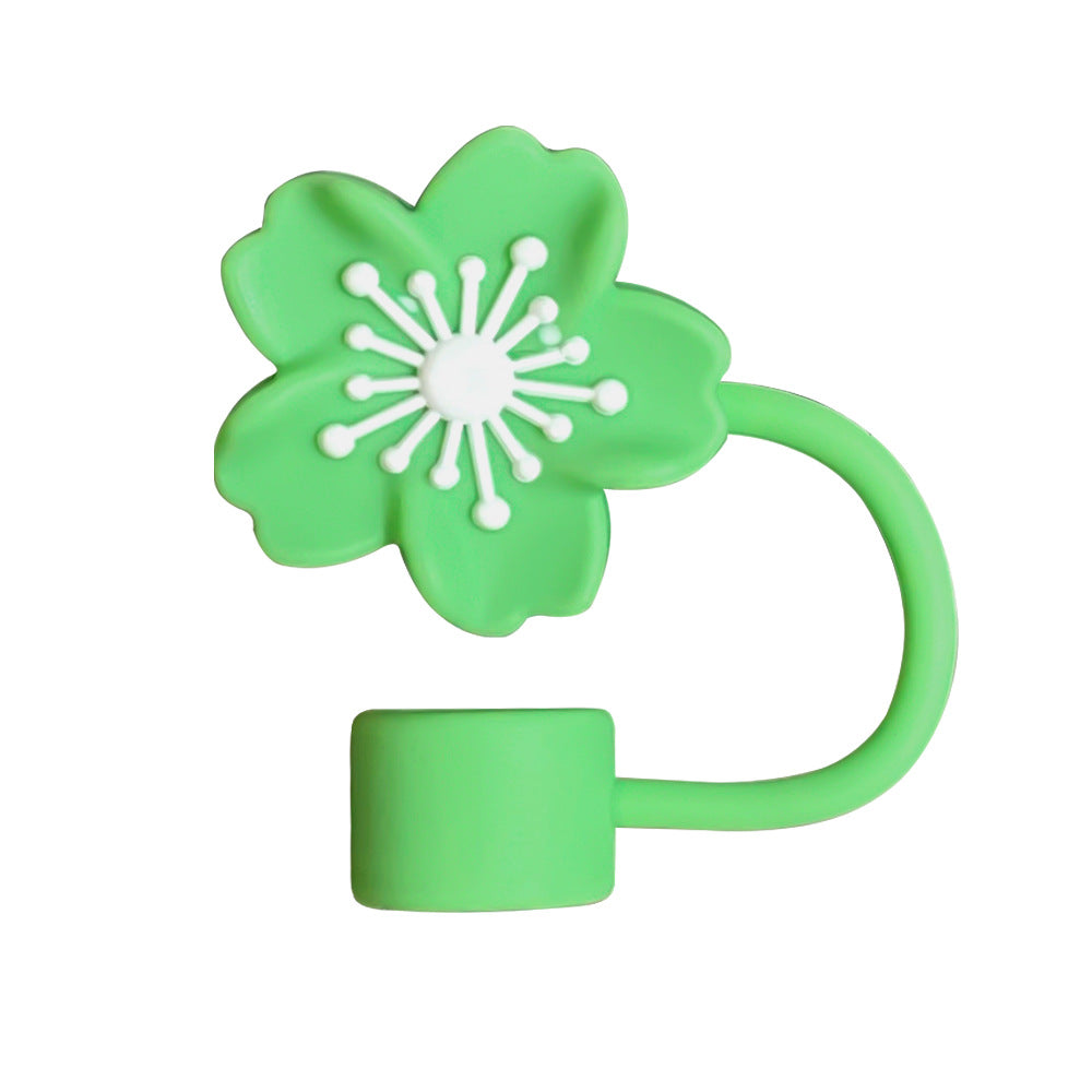 Wholesale silicone flower straw cap Stanley straw sleeve 10mm dust plug