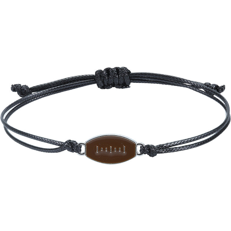 Wholesale Wax Thread Woven Baseball Football Hand Wristbands Basketball Bracelet