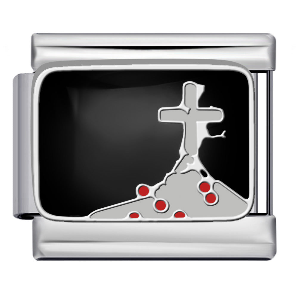 Wholesale Italian Charm Bracelet 9mm DIY  oil dripping Creative Stainless Steel Composable Bracelet