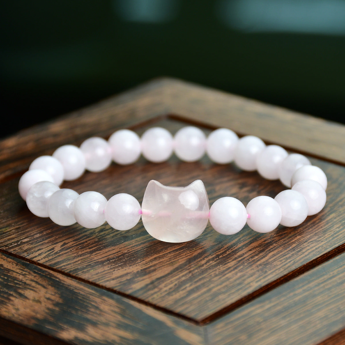 Wholesale Handmade Cat Natural Stone Beaded Bracelet with Tiger Eye and Pink Crystal - Everyday Fashion Accessory for Women