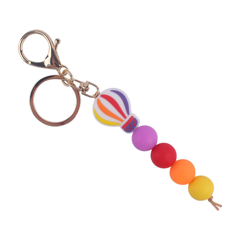 Wholesale Korean Style Pink Silicone Cartoon Hot Air Balloon Keychain Bag Charm Gift